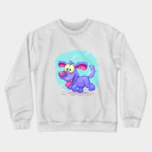 Blue puppy walking Crewneck Sweatshirt